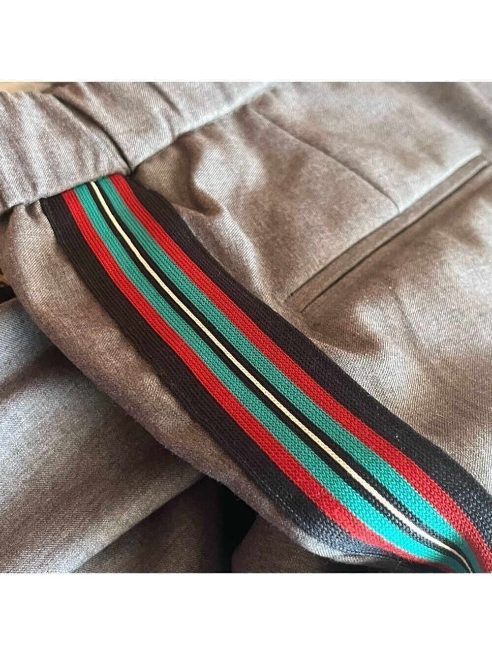 Topman Gray Side Stripe Drawstring Pants Men 30S Slim Tapered Jogger Athleisure - Picture 9 of 11